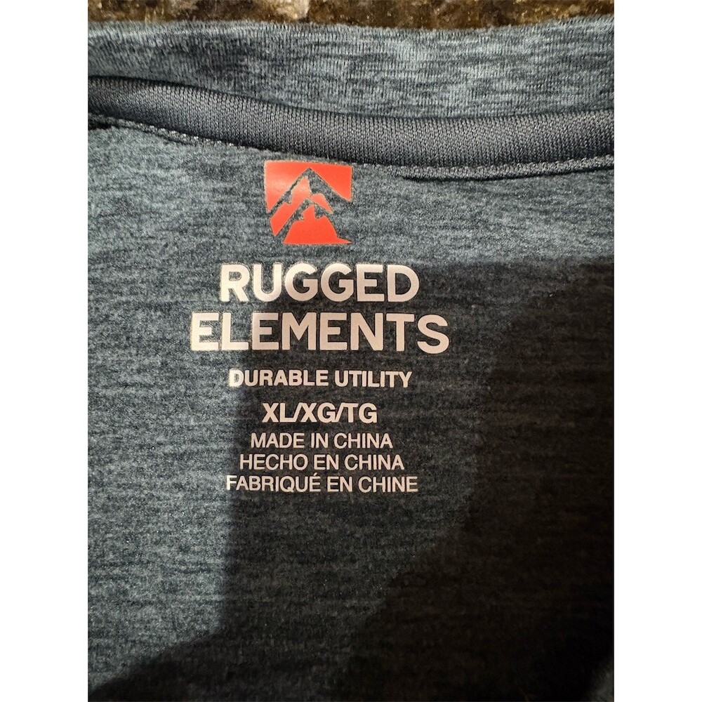 Rugged Elements Work Shirt Mens XL Long Sleeve Crew Neck Heather Blue - Picture 5 of 9